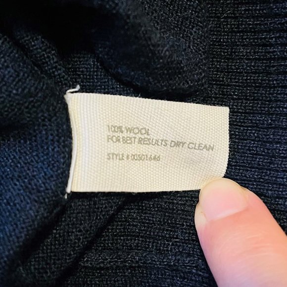 Club Monaco Gray & Dark Blue Striped V-Neck Wool Sweater, Size S - Picture 12 of 12